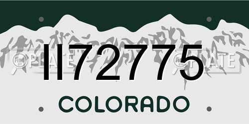 II72775 Colorado License Plate