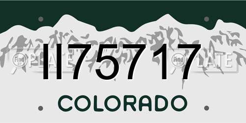 II75717 Colorado License Plate