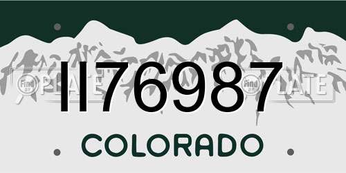 II76987 Colorado License Plate