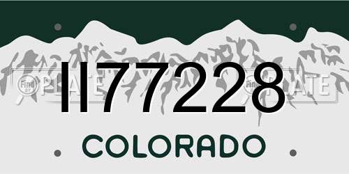 II77228 Colorado License Plate