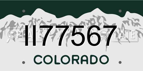 II77567 Colorado License Plate