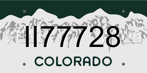 II77728 Colorado License Plate