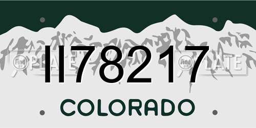 II78217 Colorado License Plate