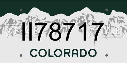 II78717 Colorado License Plate