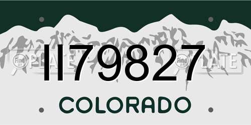II79827 Colorado License Plate