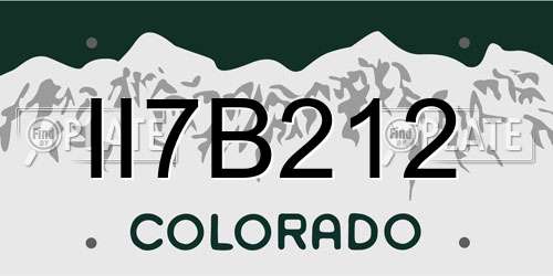 II7B212 Colorado License Plate