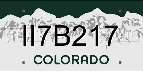 II7B217 Colorado License Plate