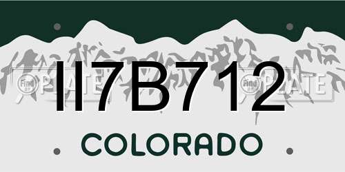 II7B712 Colorado License Plate