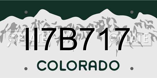 II7B717 Colorado License Plate