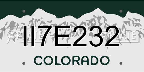 II7E232 Colorado License Plate