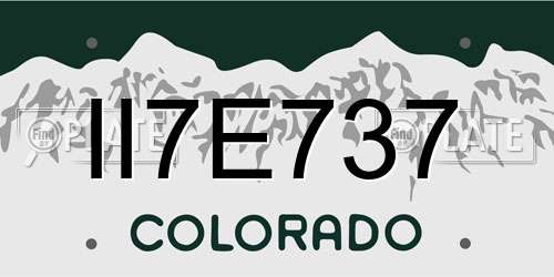 II7E737 Colorado License Plate