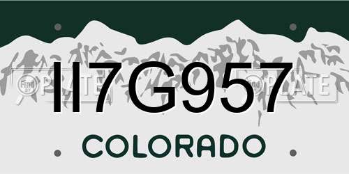 II7G957 Colorado License Plate