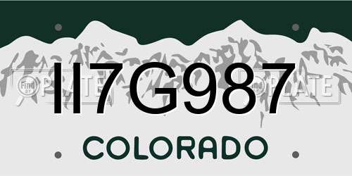 II7G987 Colorado License Plate