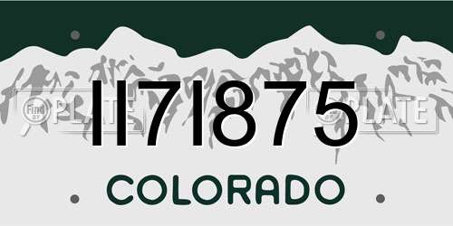 II7I875 Colorado License Plate