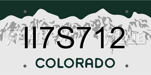 II7S712 Colorado License Plate