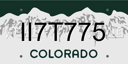 II7T775 Colorado License Plate