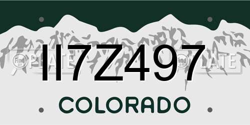 II7Z497 Colorado License Plate
