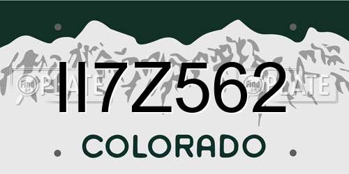 II7Z562 Colorado License Plate
