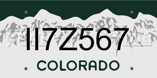 II7Z567 Colorado License Plate