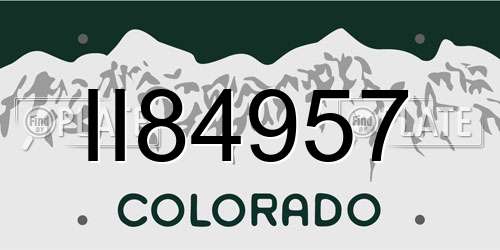 II84957 Colorado License Plate