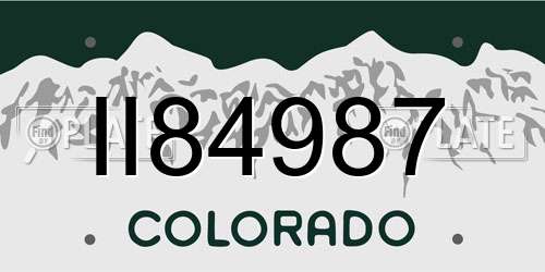 II84987 Colorado License Plate