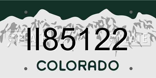 II85122 Colorado License Plate