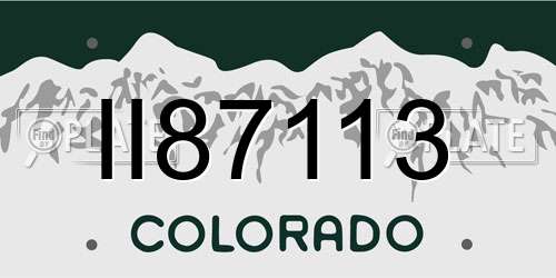 II87113 Colorado License Plate