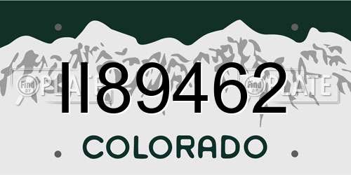 II89462 Colorado License Plate