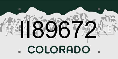 II89672 Colorado License Plate