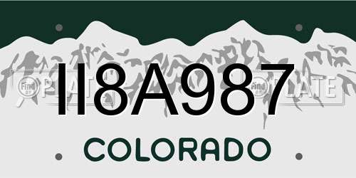 II8A987 Colorado License Plate