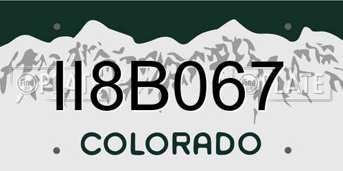 II8B067 Colorado License Plate