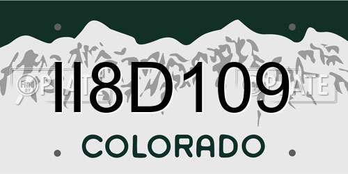 II8D109 Colorado License Plate