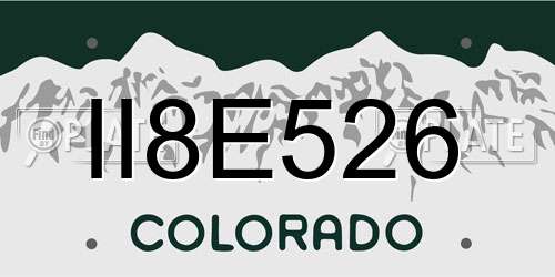 II8E526 Colorado License Plate