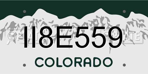 II8E559 Colorado License Plate