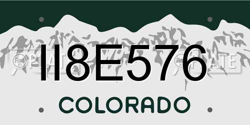 II8E576 Colorado License Plate