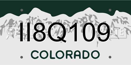 II8Q109 Colorado License Plate