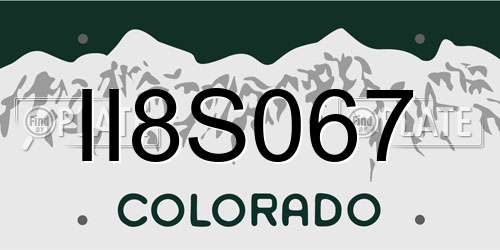 II8S067 Colorado License Plate
