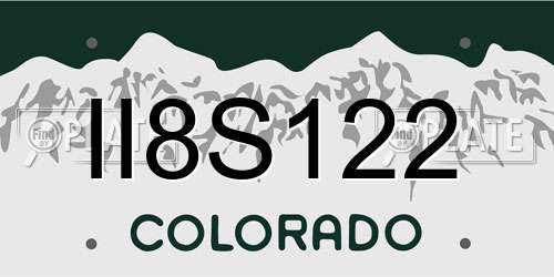 II8S122 Colorado License Plate