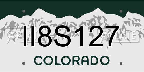 II8S127 Colorado License Plate