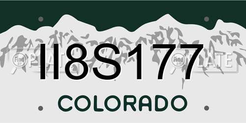 II8S177 Colorado License Plate