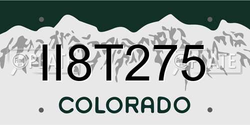 II8T275 Colorado License Plate
