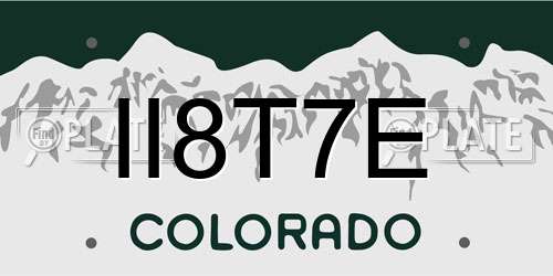 II8T7E Colorado License Plate