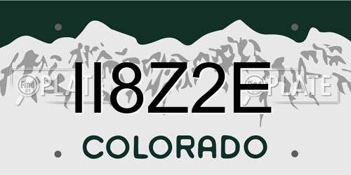 II8Z2E Colorado License Plate