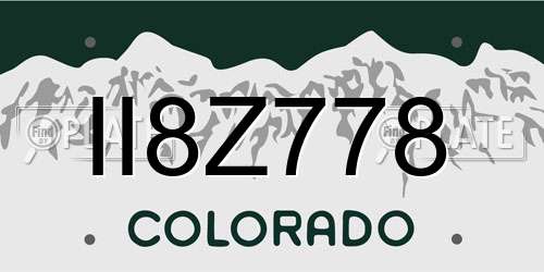 II8Z778 Colorado License Plate