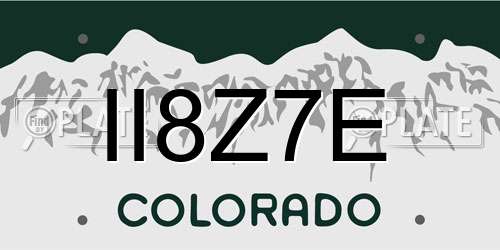 II8Z7E Colorado License Plate