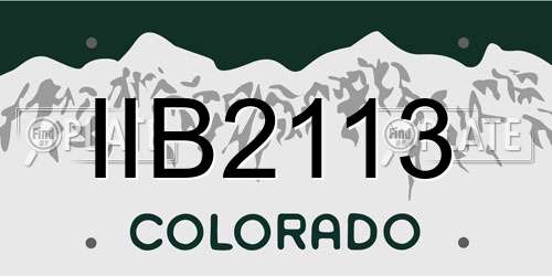 IIB2113 Colorado License Plate