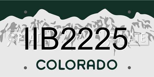 IIB2225 Colorado License Plate