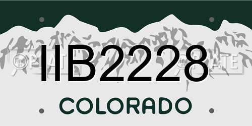 IIB2228 Colorado License Plate