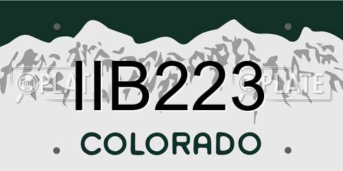 IIB223 Colorado License Plate