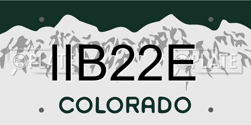 IIB22E Colorado License Plate